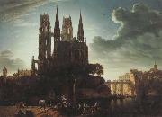 Gothic Cathedral by the Waterside (mk45) Karl friedrich schinkel